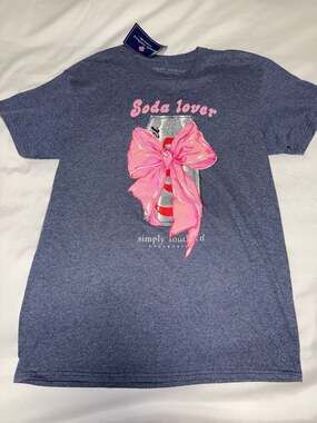 Simply Southern Soda Lover Diet Coke Silver Can Pink Bow Graphic T-Shirt